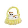 Игрушка-кошка с мяуканьем в корзинке с цветами - Фигурка-украшение для котенка