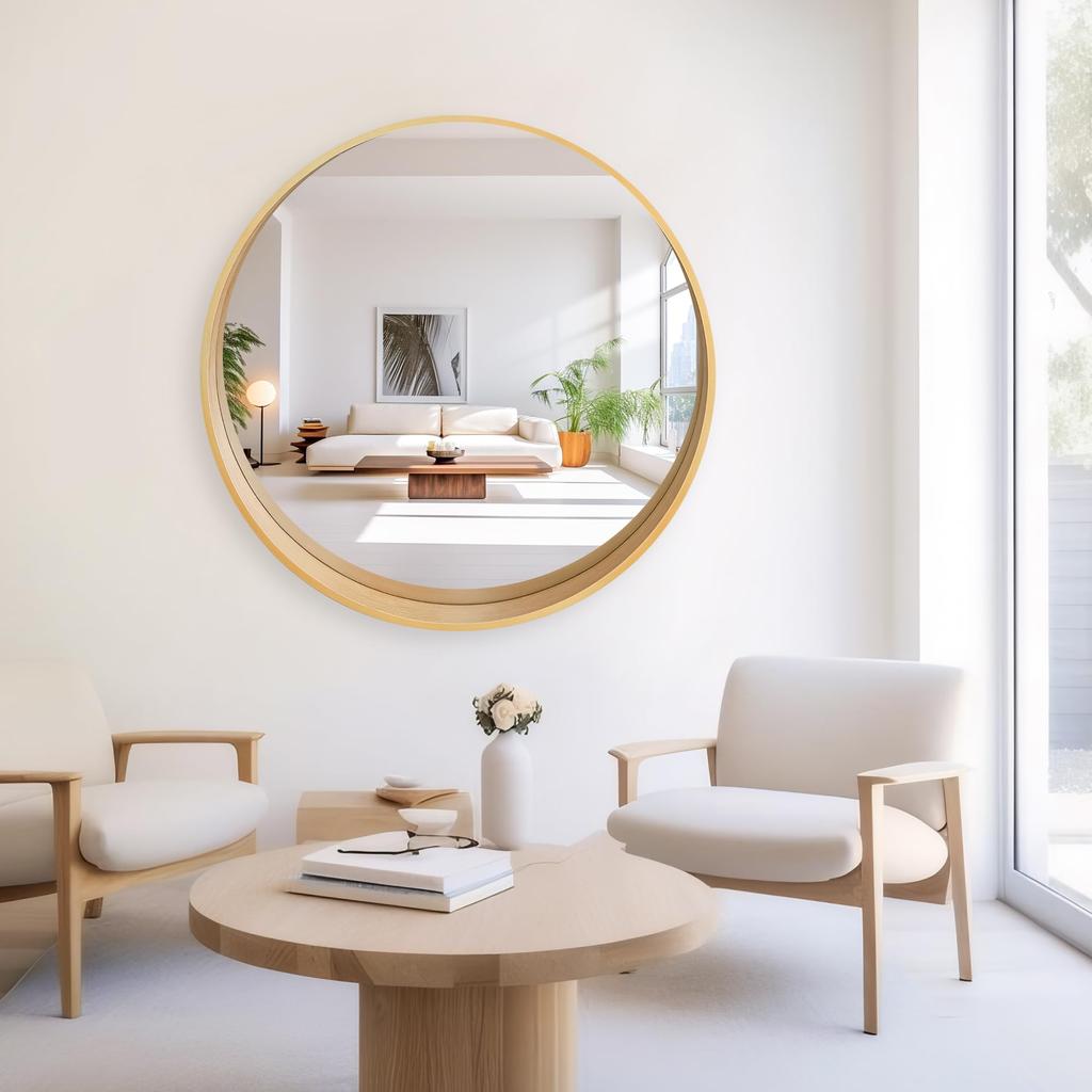 Browgrow настенное деревянное круглое настенное натуральное дерево круглое круглое зеркало для макияжа, зеркало, зеркало, зеркало, рамка, зеркало, зеркало, небьющееся,