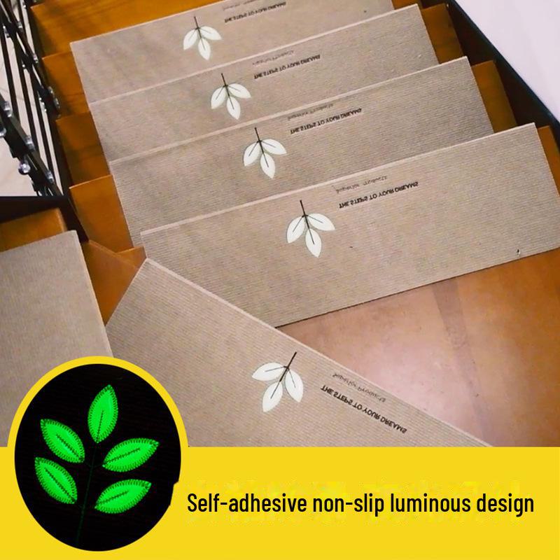 Нескользящие светящиеся коврики для лестниц, пригодные для машинной стирки – самоклеящиеся деревянные коврики для ног без клея