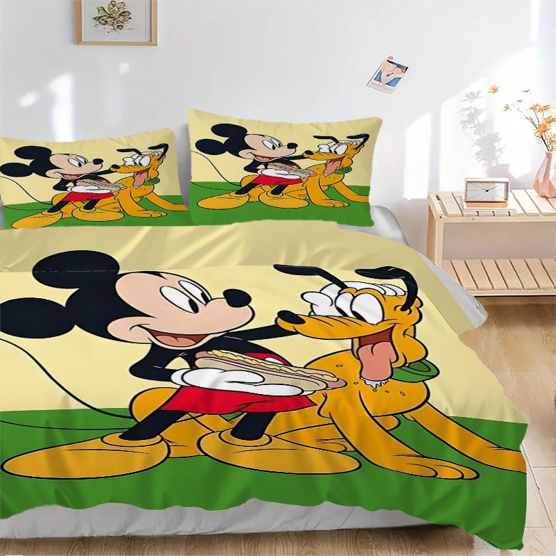 Mickey Pluto'S Playtime Print 3Pcs Bedding Setduvet Cover With 2 Bedropillowcase Home Birthday Gift