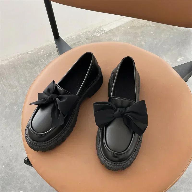 Fashion Ladies Shoes 2025 Brand Women's High Heels Classics Daily Pumps Butterfly-knot Women Round Toe Square Heel Slip on Shoes Women