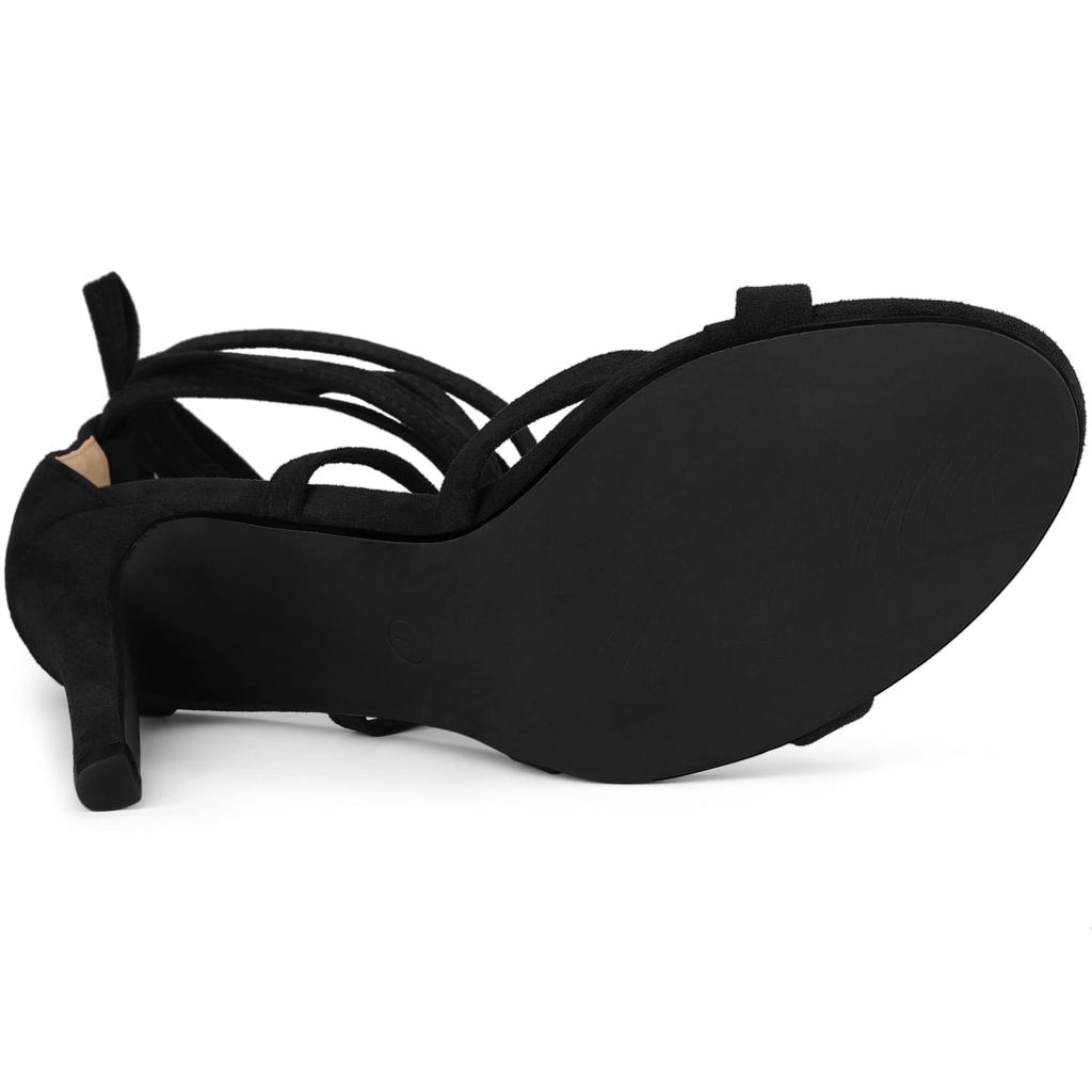 Женские черные сандалии на шнуровке Allegra K на шпильке, размер 27,0 см