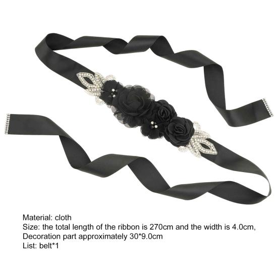 Свадебный пояс Привлекательный Износостойкая ткань Роза Свадебный пояс для женского платья