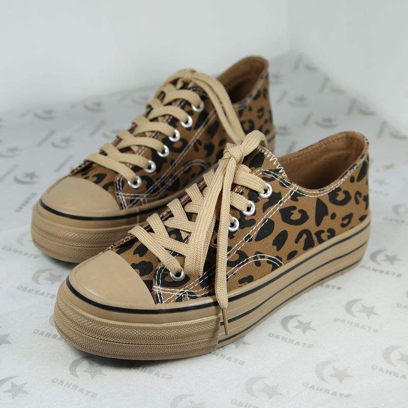 Кеды женские весна и осень леопардовый принт тренд корейская версия campus спортивные туфли на толстой подошве хай стрит маффин подошва толстая подошва ins