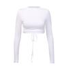 European and American Spring Backless Long Sleeved T-shirt Slim Fit Sexy Strap Ultra Short Top for Women
