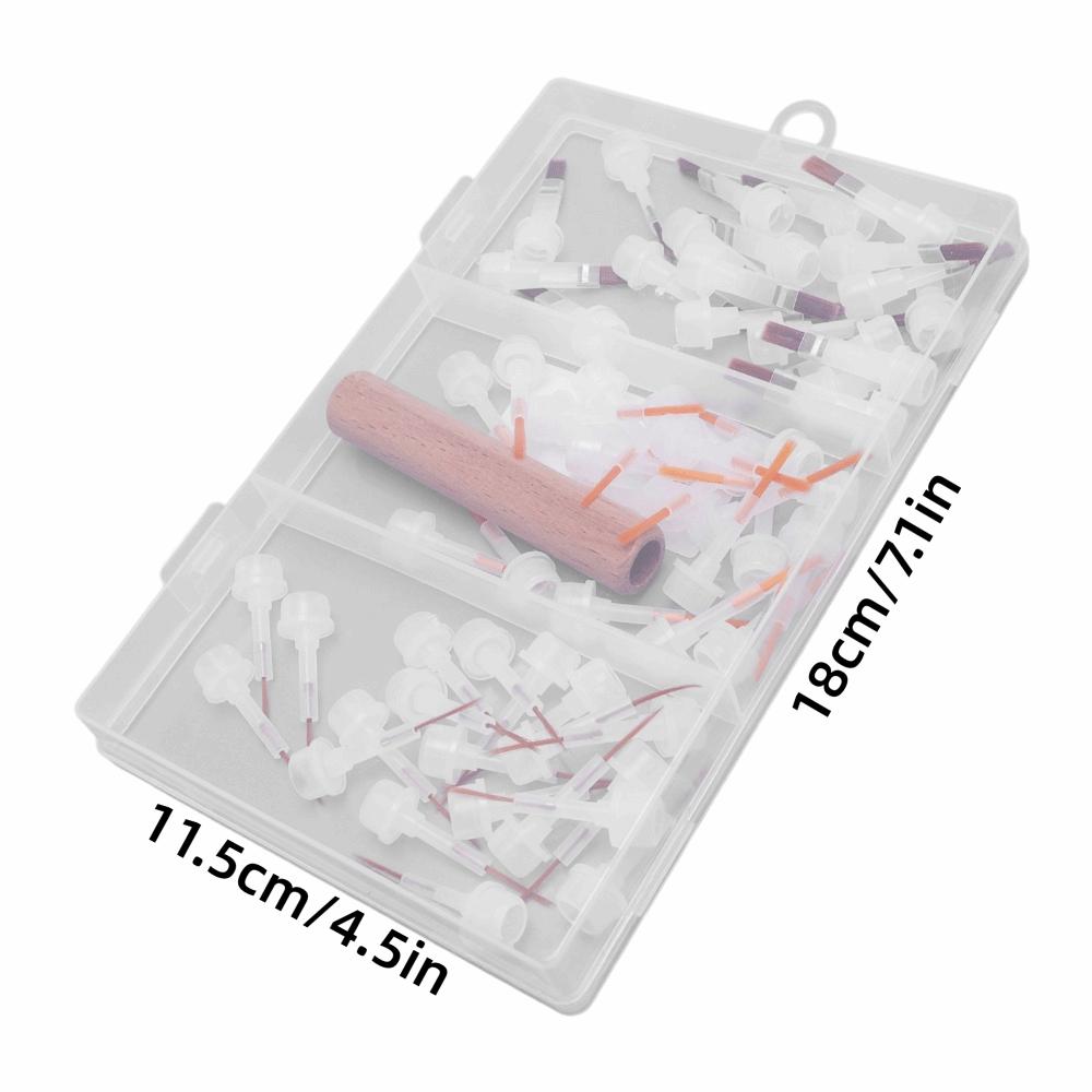 60pcs Wooden Handle Nail Brush Replacement Heads Dip Gel Nail Polish Brush Salon Or Home Use