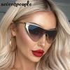 Sexy Cat Eye One-Piece Y2K Punk Sunglasses Women  Luxury Brand Trendy Steampunk Shield Sunglass Vintage Metal Shades UV400