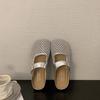 Hollow with Skirt Sandals 2025 Summer New Flat-bottomed Mesh Half-drag Breathable Bag Head Slippers