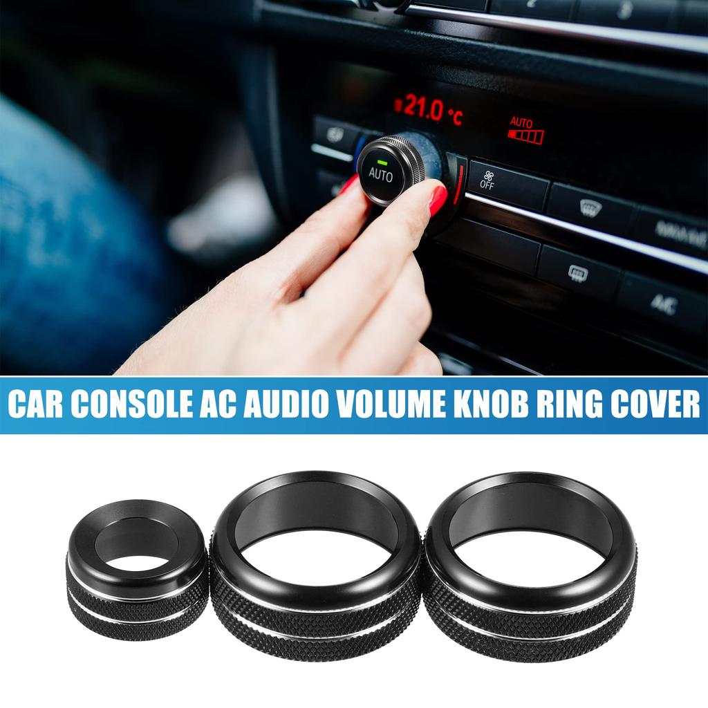 A ABSOPRO Car Console AC Audio Volume Knob Ring Cover for BM W F20