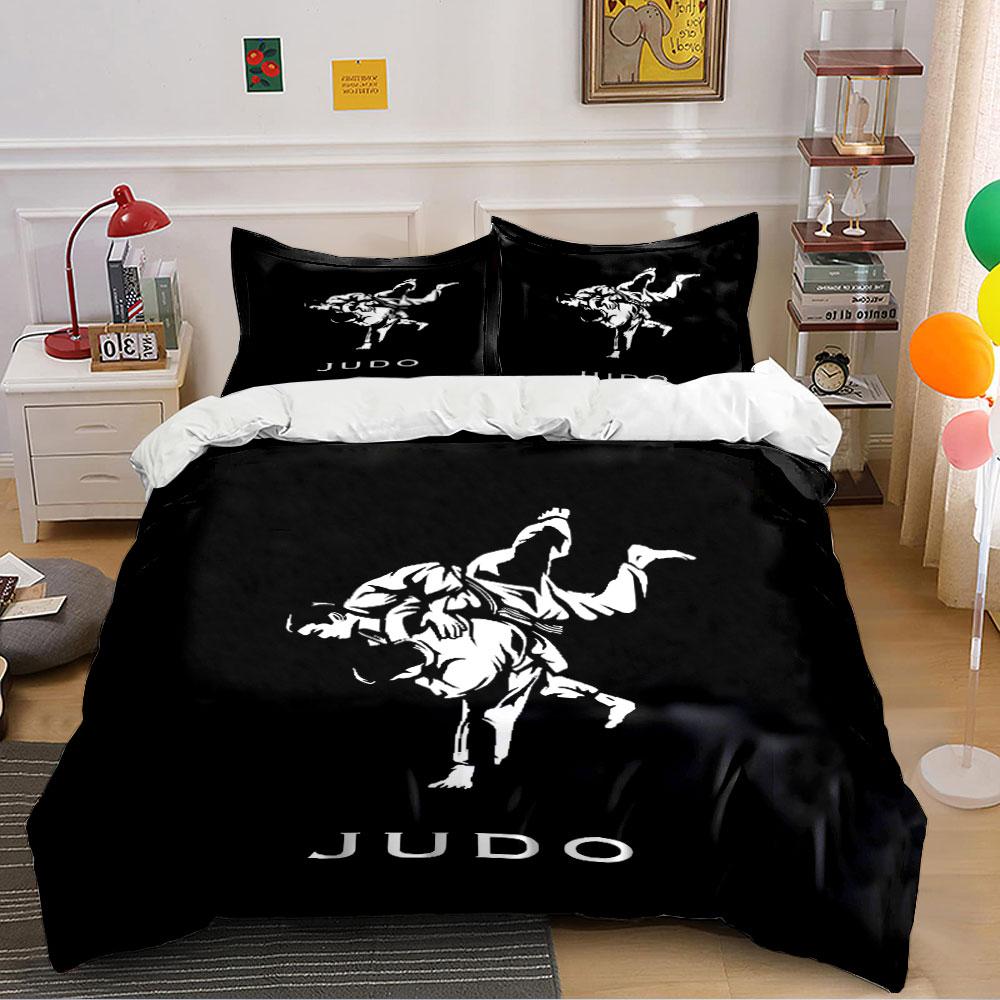 Judo Throw Martial Arts Design Bedding Duvet Cover Set (1*Duvet Cover 2*Pillowcases, without duvet insert)