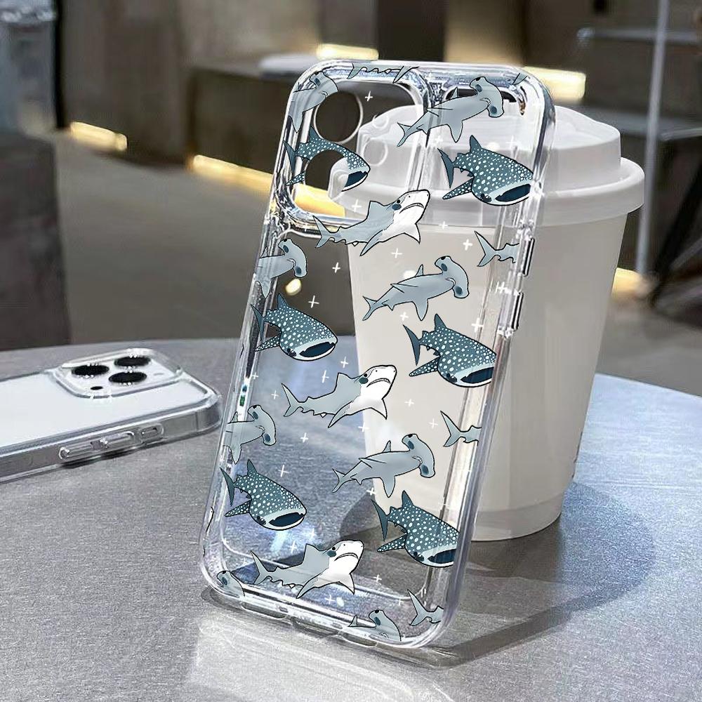 Милый чехол для телефона Ocean Animal для iPhone 11, чехол Funda для iPhone 13, 12, 14, 15, 16, Pro Max, 8, 7 Plus, XR, XS, X SE, прозрачный защитный чехол