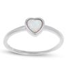 Silver Ring 'Goddess Opal' White Silver (rhodium) - 6x6mm (heart)