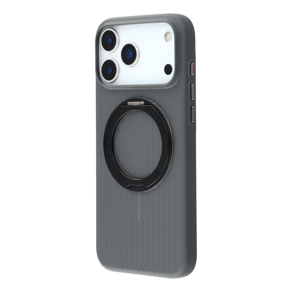 KIGC Магнитный чехол для iPhone 17 Pro Max с вращающейся подставкой Жесткая ПК задняя крышка для телефона