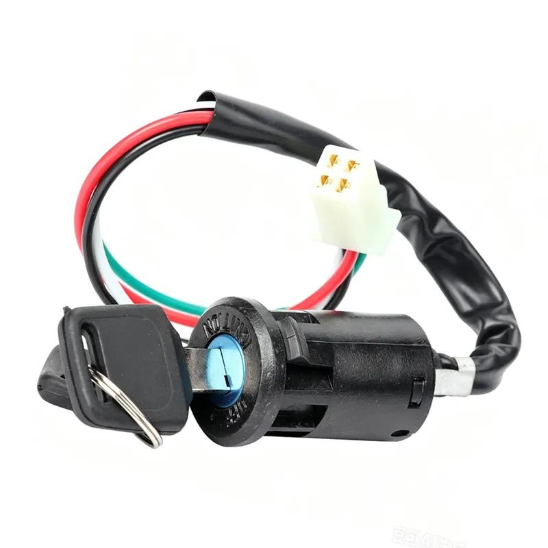 Подходит для 50cc/110cc/125cc/150cc/200cc/250cc Мини Квадроцикла ATV Питбайка Универсальный 4-проводной Замок Зажигания с Ключом для Мотоцикла 4 Провода