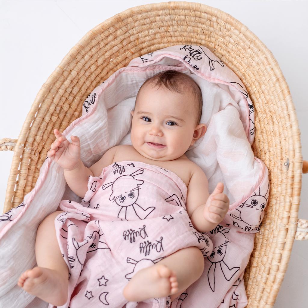 Milk&Moo Набор из 2 пеленальных одеял Chancin Baby Muslin, 100% хлопок, ультрамягкий
