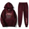Pink Inspired Unisex Hooded Sweatshirt Pants Set Casual Sportwear Fall