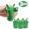 Funny Grass Worm Pinch Toy Novelty Eye Popping Worm Squeeze Toy Squeeze Green Eye Bouncing Worm Toys 3D Grass Worm Toy