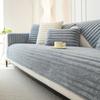 Thickening Grey Sofa Towel Rabbit Plush Straight Stripe Sofas Cover Thicken L Non-slip Solid Color Couch Cushion for Living Room
