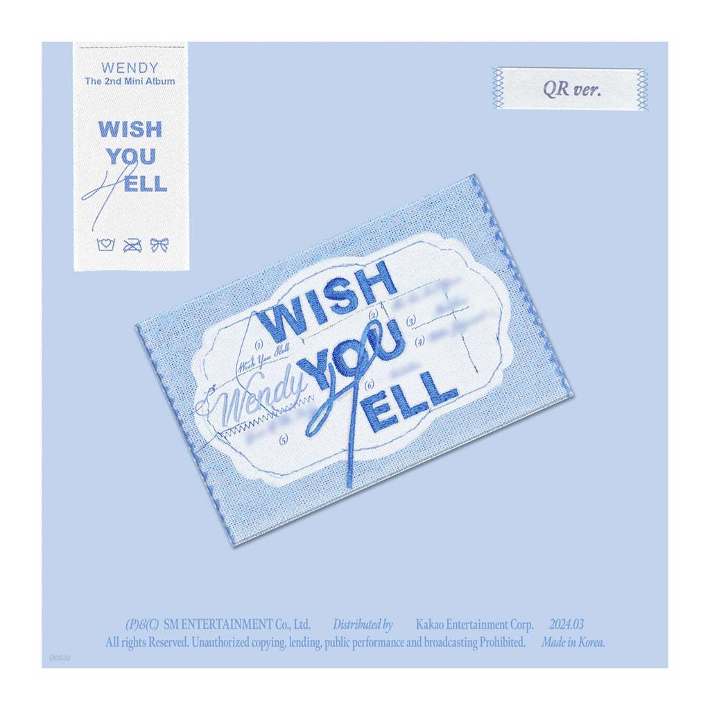 Red Velvet Wendy WISH YOU HELL 2nd Solo Mini Album QR Version Case+1ea QR Card+10p Image Card+1p PhotoCard+Tracking Sealed