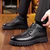 Winter Shoes Men Ankle Boots Fashion Brand Male Footwear Genuine Leather Warm Plush Flat Non-slip Pure Black