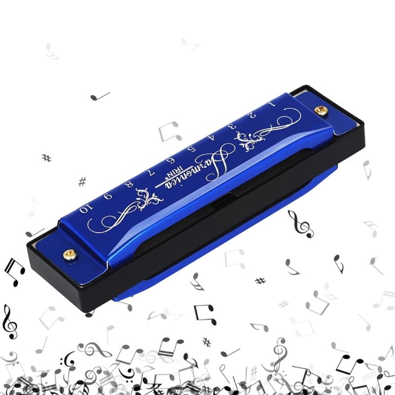 10 Holes 20 Tones Harmonica Blues Harps Diatonic Mouth Organ Harmonica Woodwind Instrument Gifts for Kids and Beginner