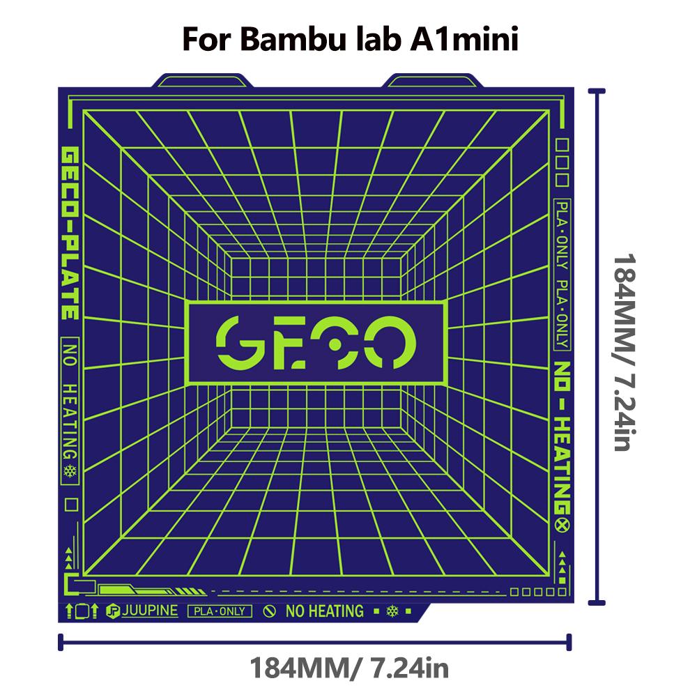 Juupine GECO Plate For Bambu Lab H2D X2D Build Plate PLA Bed Cold Plate For X1C A1 P2S X2D SuperTack Glacier For Bambu H2s Plate