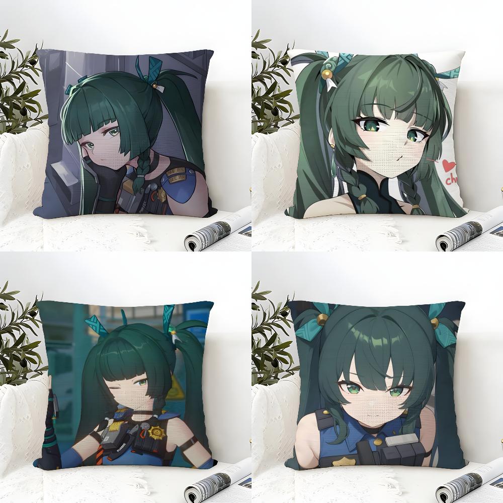 Zenless Zone Zero Qingyi Cushion Cover Eco Linen Pillow Case DoubleSided Print Breathable Durable Zipper Home Decor Gift