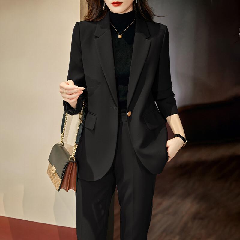 Troyman Women's Business Blazer & Trousers Suit Set