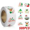 100-500pcs Christmas Tree Santa Claus Merry Christmas Stickers 2.5cm Thank You Stickers for Gift Sealing Holiday Candy Bag Decor