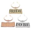 Bride Sash Crown Kit Black Bride To Be Lettering Sash Sparkling Rhinestones Decorative Crown Bridal 