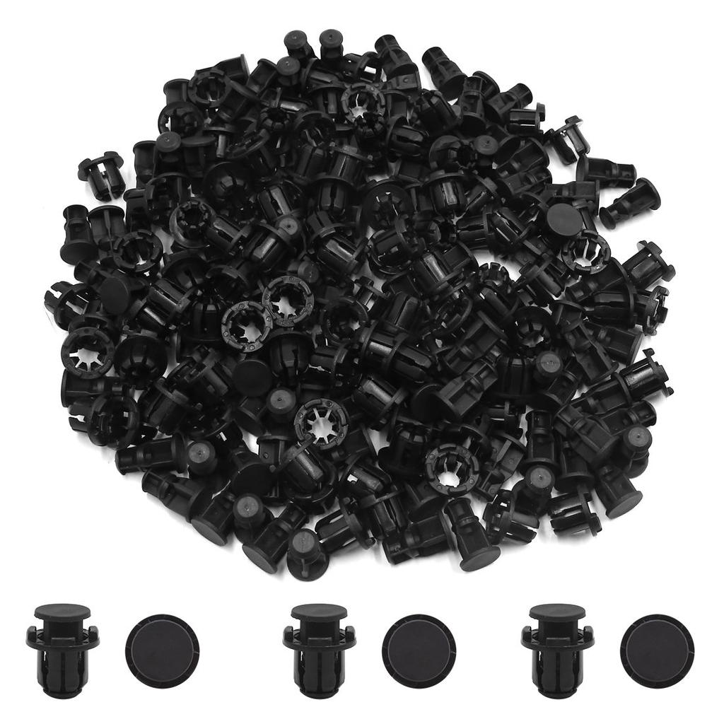 uxcell Clips, 0.6 inch (15 mm) Hole Diameter, Plastic Rivets, Auto Bumper Fender, Retainer, Push Type, Clips, Pack of 100
