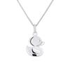 Children's Pendant - LÉA &; ARTHUR - CANARD Motif - White Gold - 375 Thousandths - Girls' Jewelry