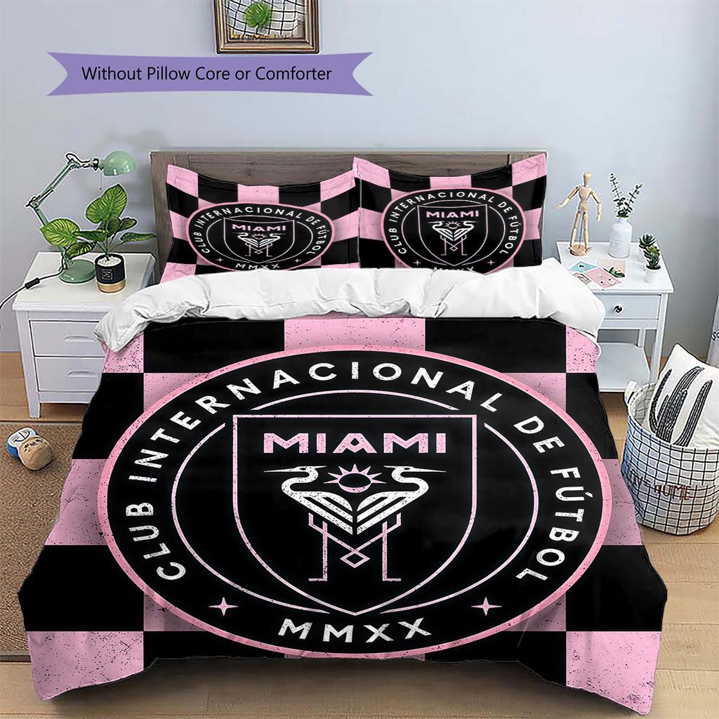 Inter Miami CF Pattern Bedding,Quilt Set Quilt Cover Pillowcase Home Birthday Gift(1 * duvet cover + 2 * pillowcase, without core)