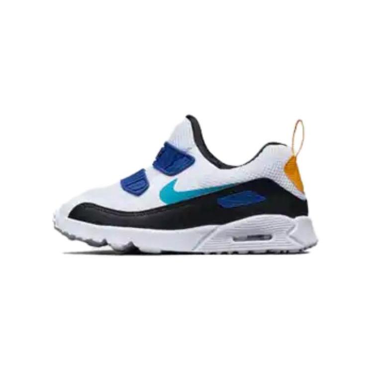 Nike Air Max 90 Удобная амортизация, Износостойкие Низкие Кроссовки для Малышей Бело-Синие Для Младенцев и Малышей 881924-104