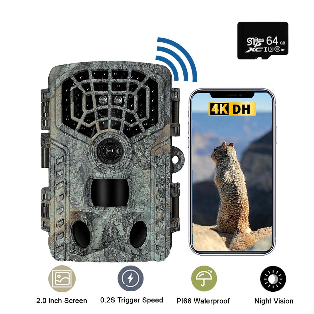 Wifi Hunting Camera Wildlife Trail Camera Hd Low Glow Arction 48mp 4k Ip65 Waterproof Outdoor Po Trap With Night Vision
