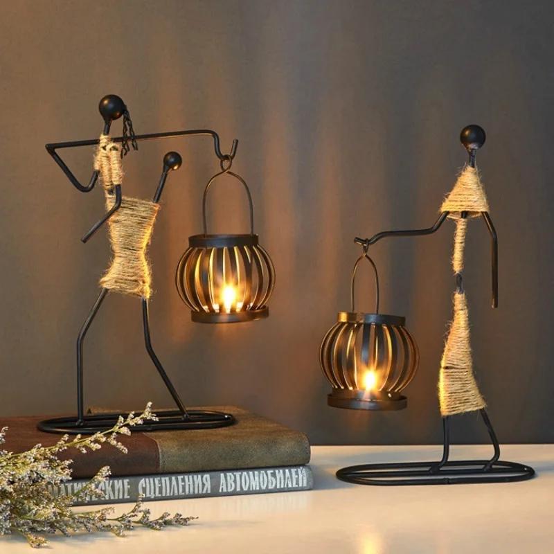 Creative Candlestick Party Wedding CenterpicesVintage Candle Holders Home Decoration Metal People Model Candelabros Decorative