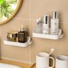 Bathroom Cosmetics Storage Racks with Hooks Punch-Free Wall Mounted Plastic Sundries Shelf Bathing Supplies Organize Storage Box