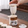 Suet Jade Kuaike Cup One Pot Four Cups Portable Bag Travel Tea Set Outdoor Tea Cup Hand Grab Pot Portable