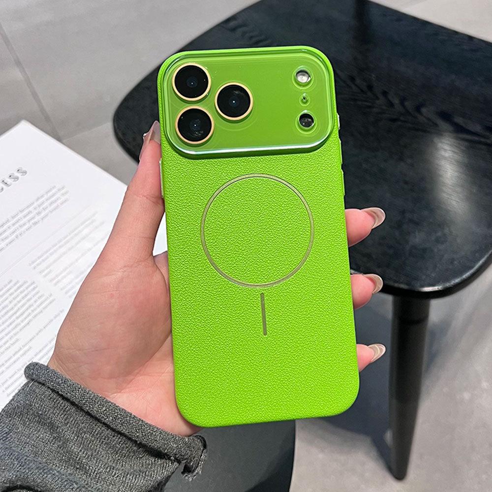Совместимый с Apple iPhone 17 Pro Max Магнитный чехол для телефона с текстурой кожи, поддерживает беспроводную зарядку и является защитным чехлом для iPhone 16 Plus
