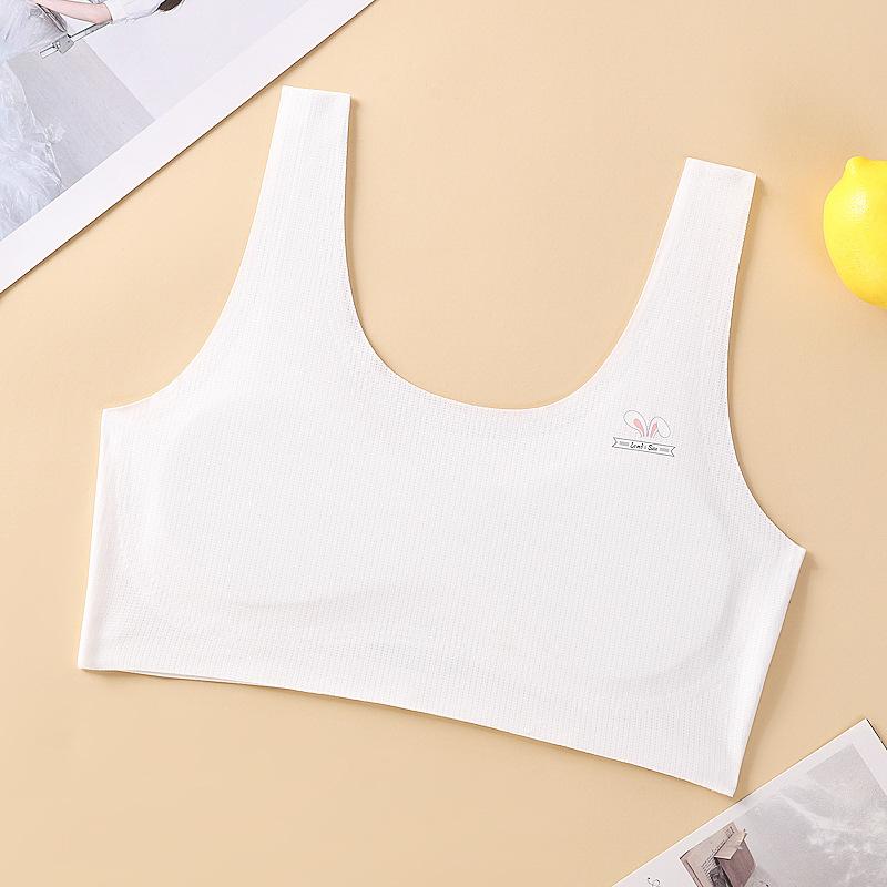 Girls' Traceless Underwear Stage 1 Girls' Development Stage Primary School Students Tank Top Comfortable and Breathable Bra Adolescent Bra