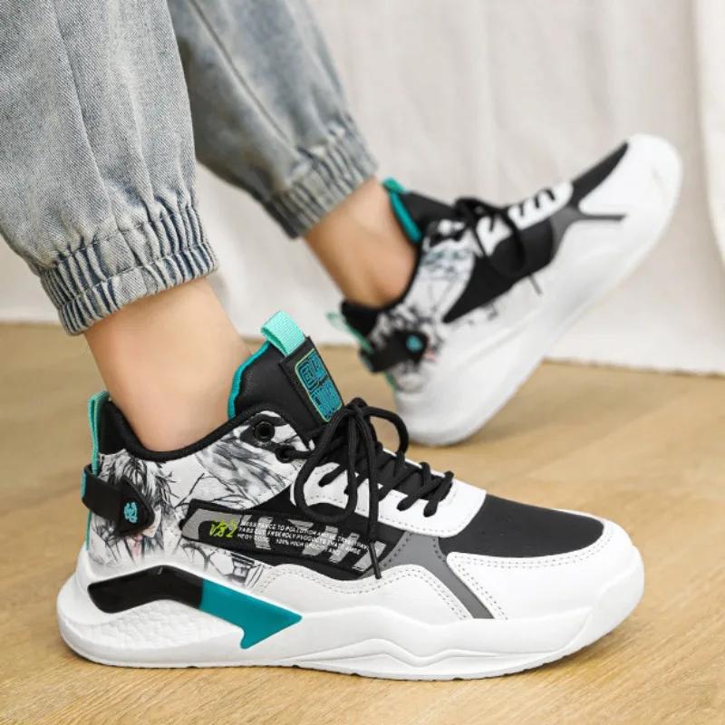 Мужские кроссовки Весенние дышащие баскетбольные кроссовки Уличные нескользящие износостойкие кроссовки для бега Спортивная обувь Повседневная обувь Теннис Мужской