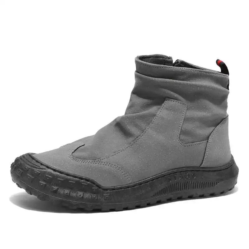 New High Top Workwear Shoes Trendy and Versatile Breathable and Non Slip Casual Labor Protection Shoes Men's Boots