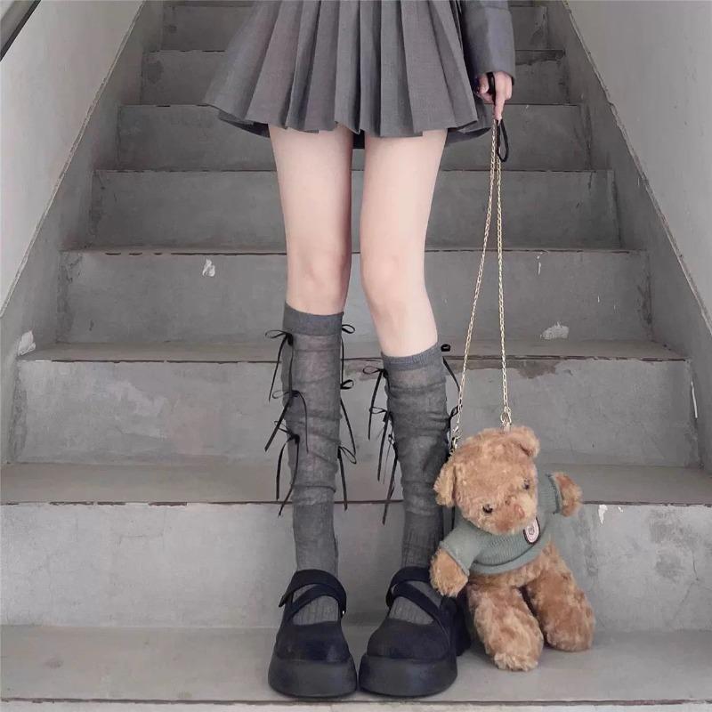 Чистые и элегантные белые женские гольфы с бантами, балетный стиль, гофрированные носки, женский весенне-летний легкий школьный стиль