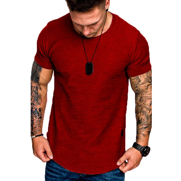 Men's Summer Solid Crew Neck Top Fashion Casual Short Sleeve T-Shirt