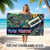Decorative Artwork Theme Soft Beach Towel Personalized Custom Name Text Towel Portable for Beach Pool Travel