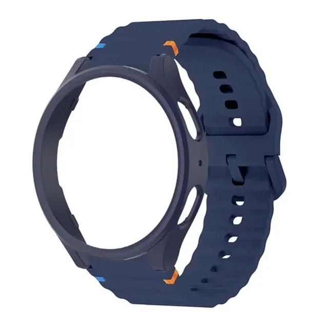 Чехол и ремешок для Samsung Galaxy Watch 7 6 5 4 40 мм 44 мм силиконовый официальный ремешок ПК защитный чехол бампер для Samsung Galaxy Watch 6Classic