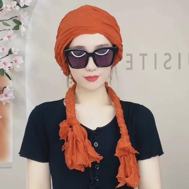Hand-Woven Braided Headscarf for Girls - Fashionable Autumn/Winter Neck Collar & Headband