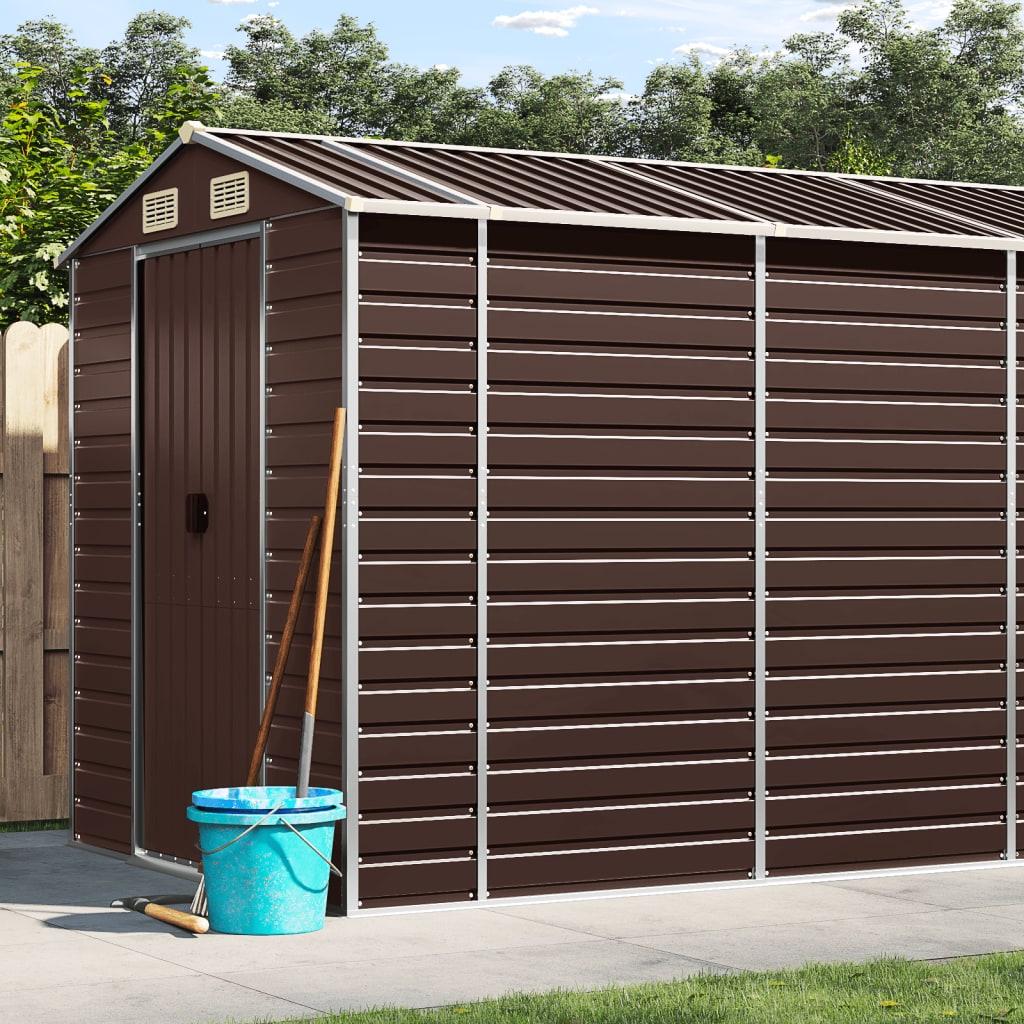 Garden Shed Brown 191 x 640 x 198 cm Galvanized Steel