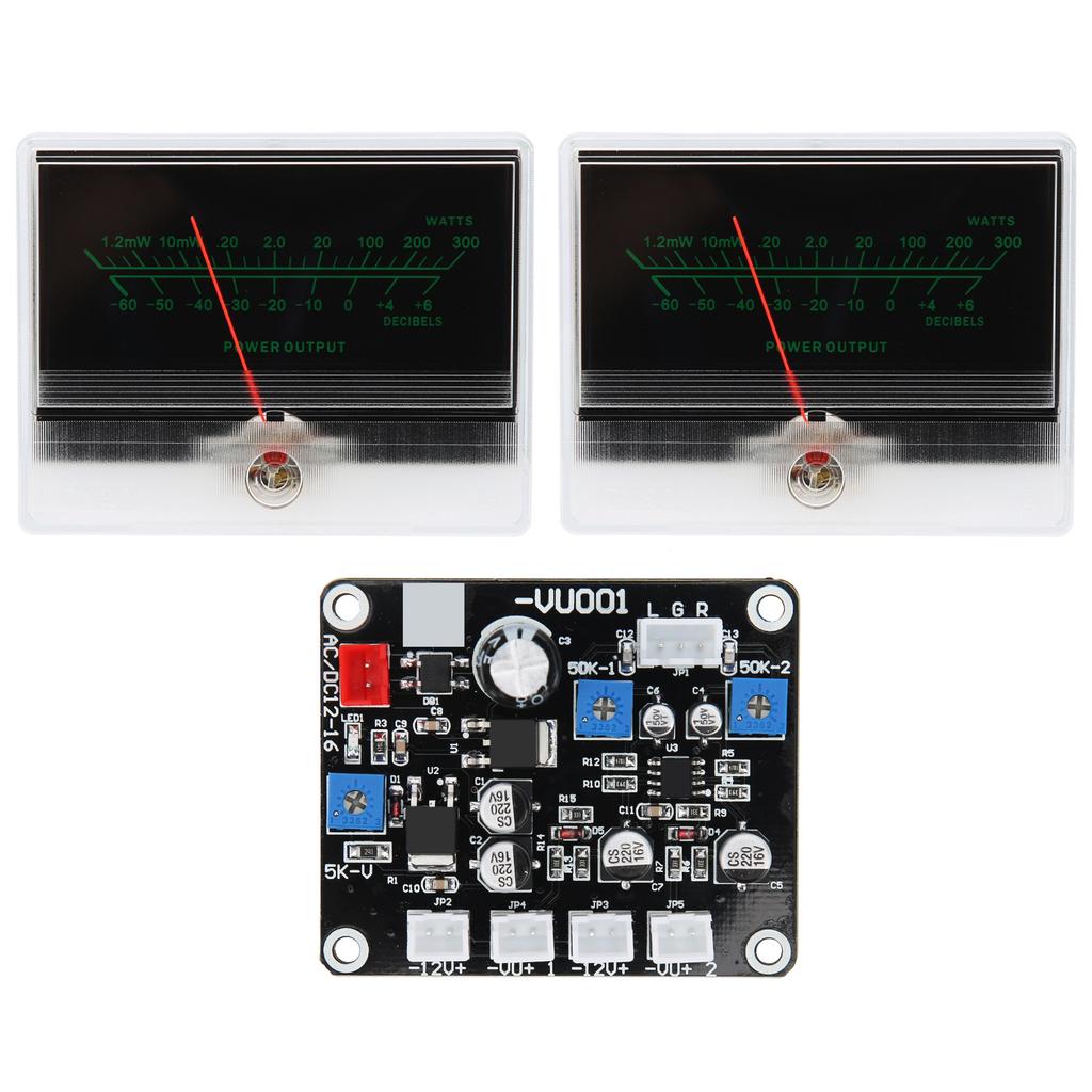 2Pcs TS DBP90B 2Q VU Meter with Driver Board Audio Level Accessory with Backlight