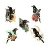 Moonlight Ribbon Flower Crow Metal Badge Electric Guitar Vintage Fashion Musical Instrument Brooch Student Bag Decorative Pin Ti